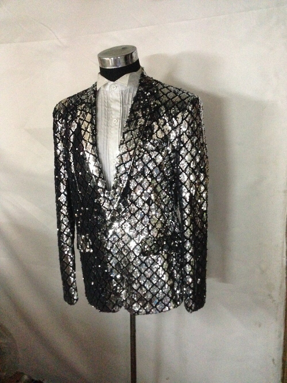    üũ  ü sequined    & ǹ handsewing sequined tuxedo jacket, only jacket